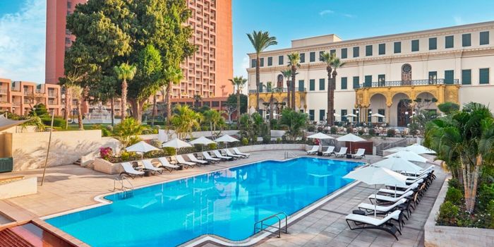 Outdoor swimming pool area