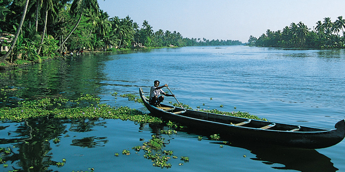 Canoeing in the backwaters