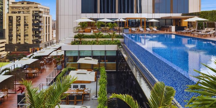 Outside area of pool bar