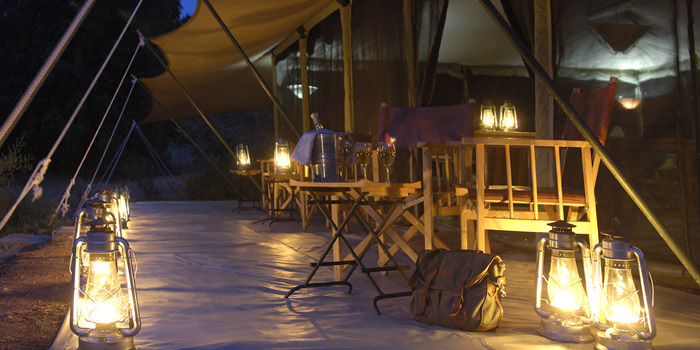 Mess tent at night
