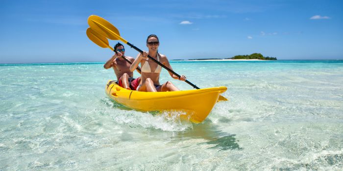 Kayaks are available for guests