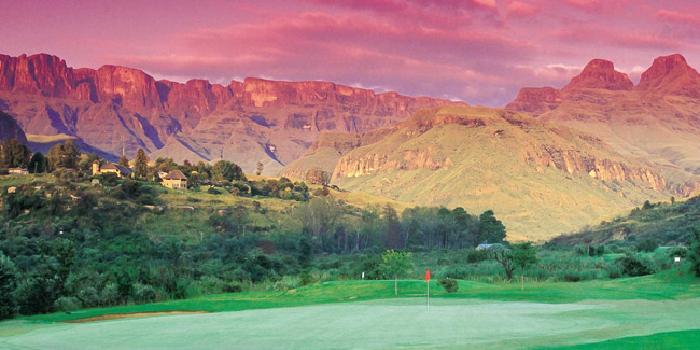 Golf at sunset