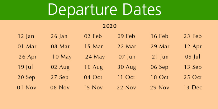 Departure Dates Departure Dates