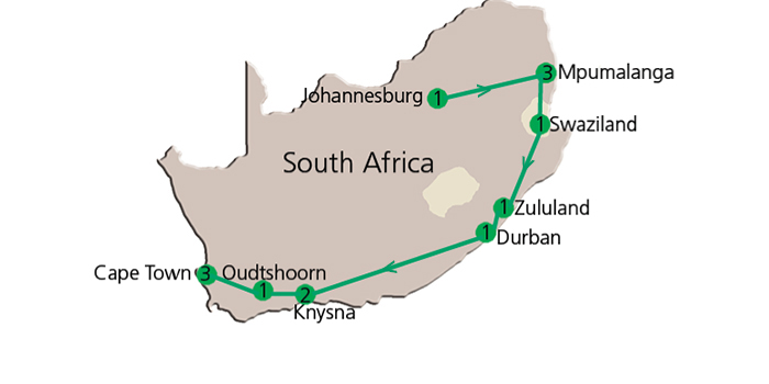 Map with number of nights Map with number of nights