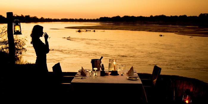 Sunset over the river
