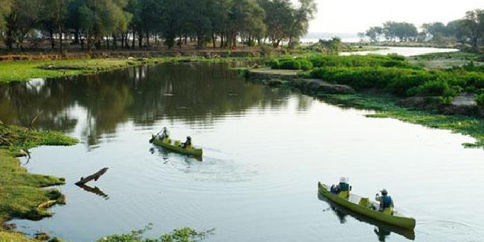 Canoeing on the river