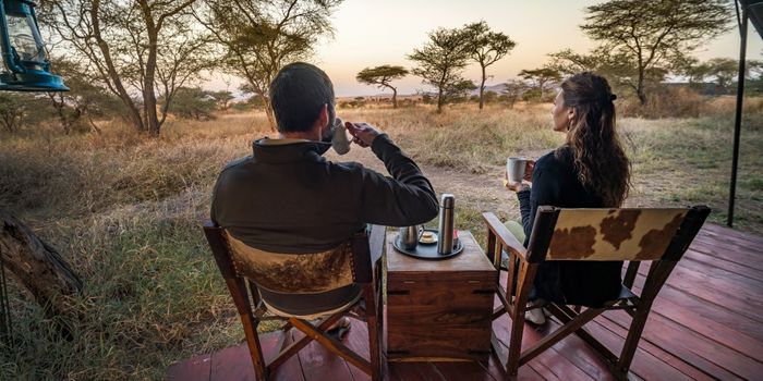 Relaxing with tea and coffee