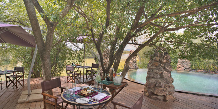 Lunch beside the pool