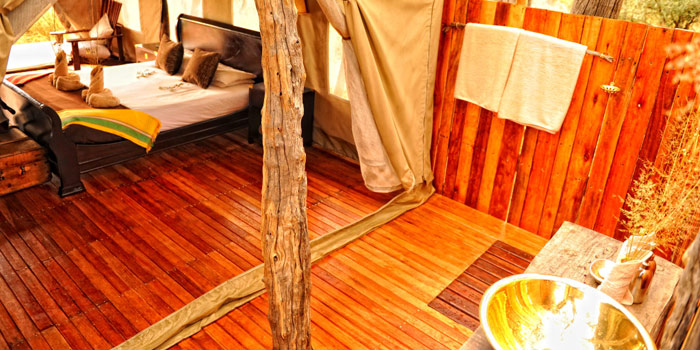 Tent and bathroom