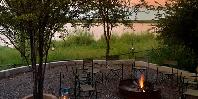 Campfire at sunset
