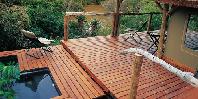 Guest tent deck and pool