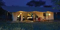 Guest tent at night