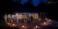 Guest tent at night