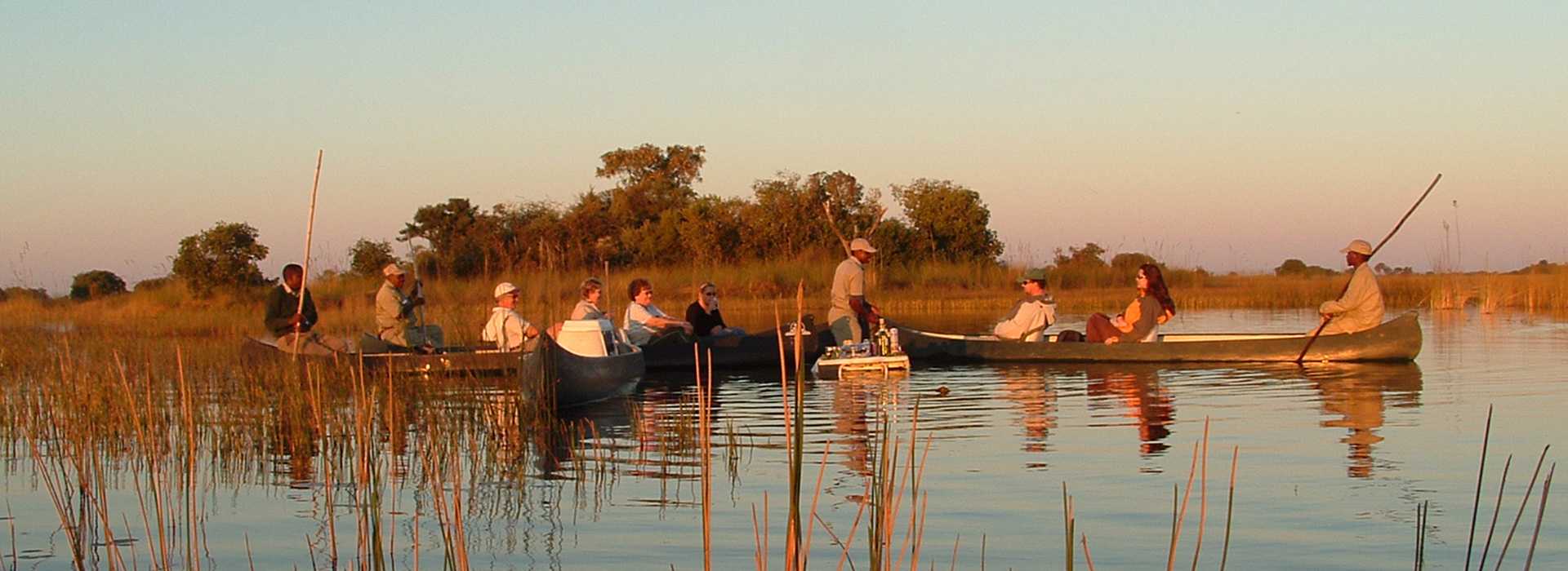 Canoeing on the Okavango Delta, Botswana
