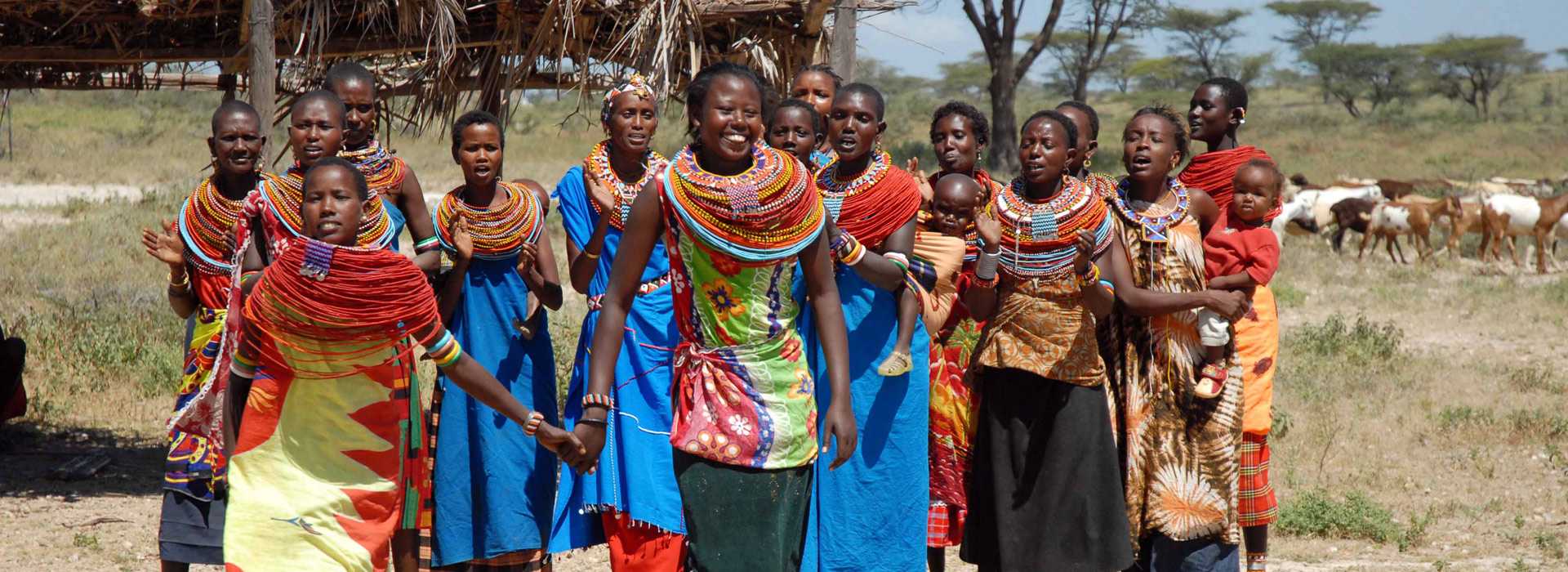 Colourful Samburu tribeswomen
