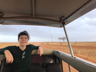 Young lady in Safari vehicle